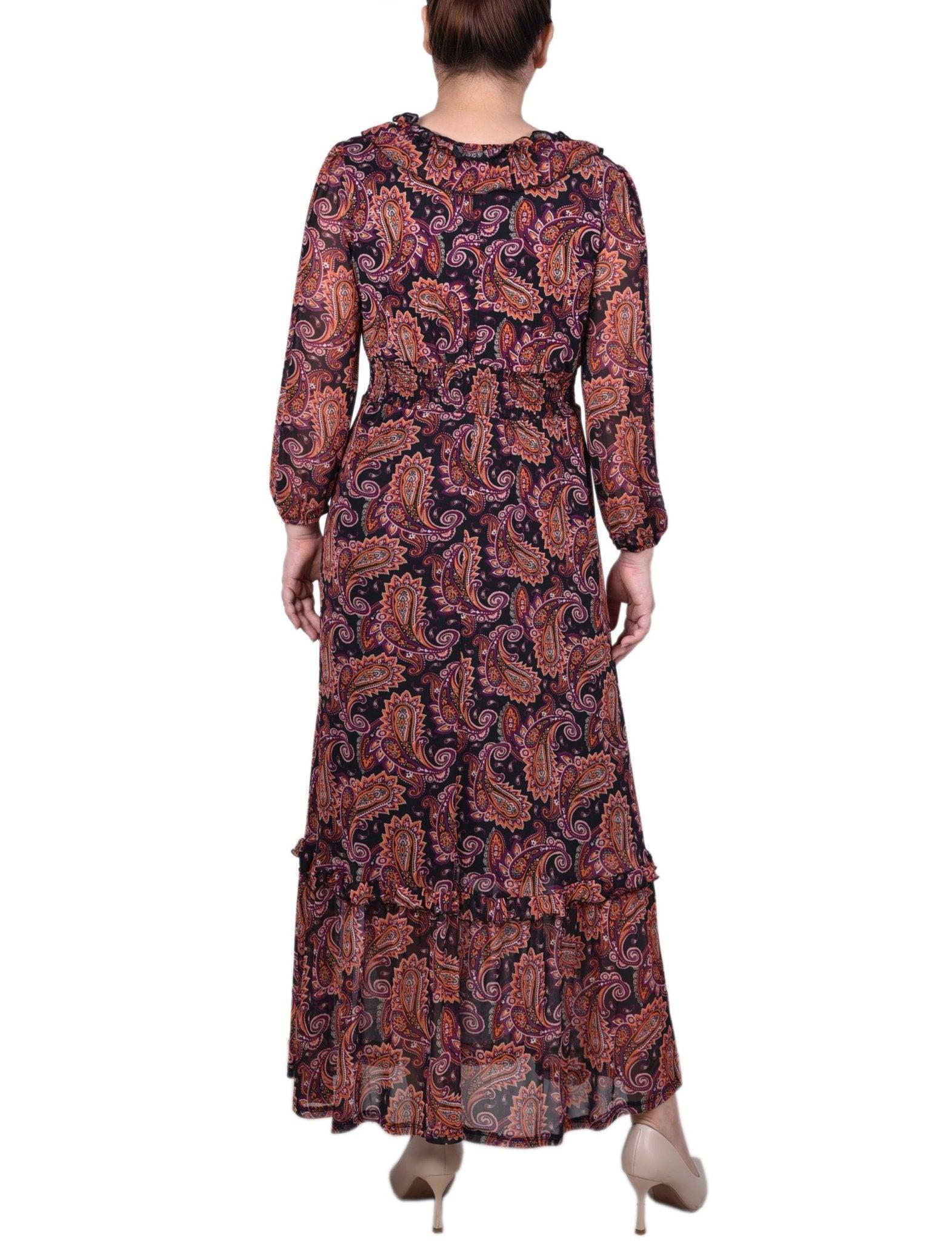Long Sleeve Mesh Maxi Dress - Petite Product Image