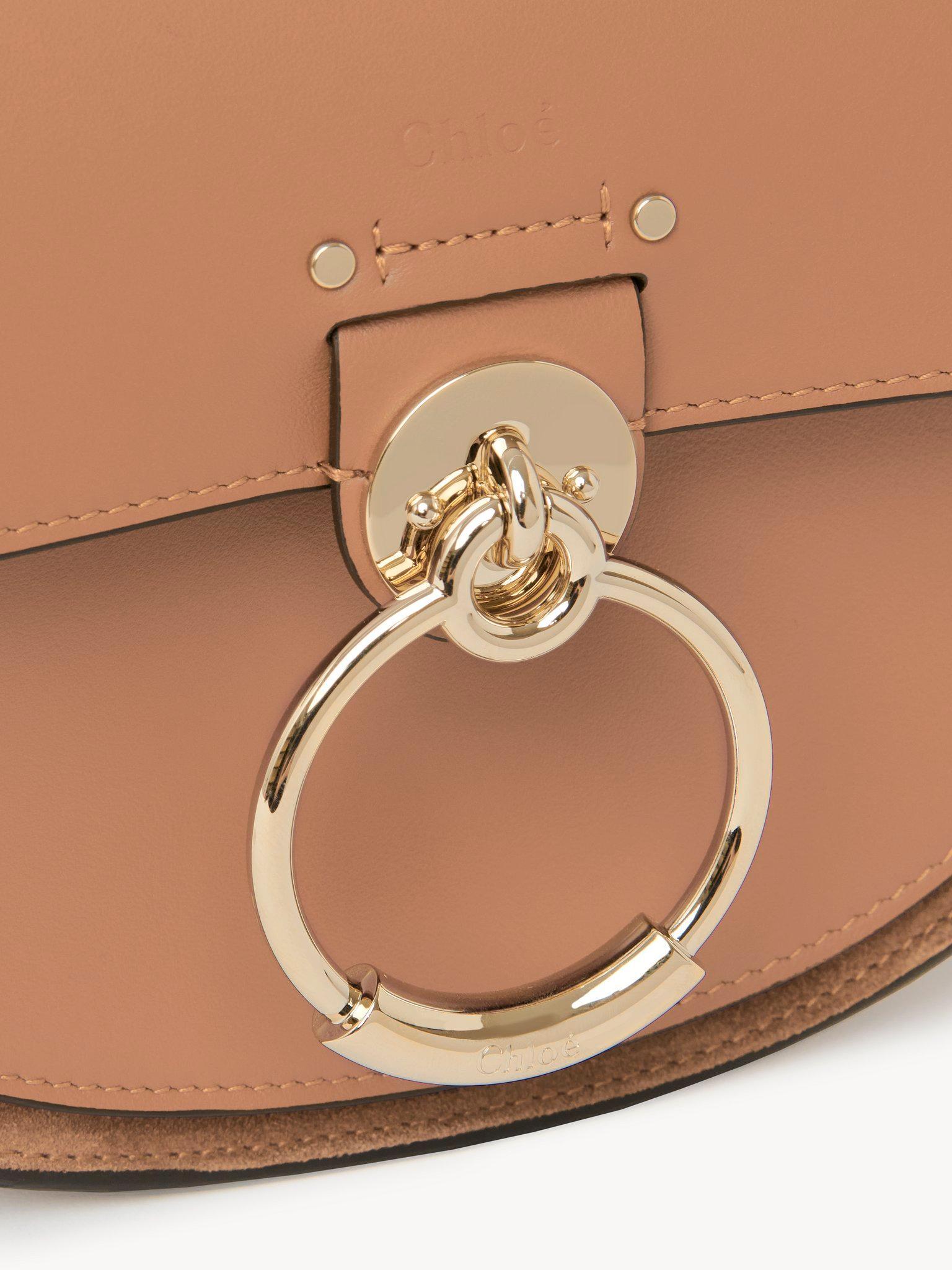 Small Tess bag in shiny & suede leather Product Image