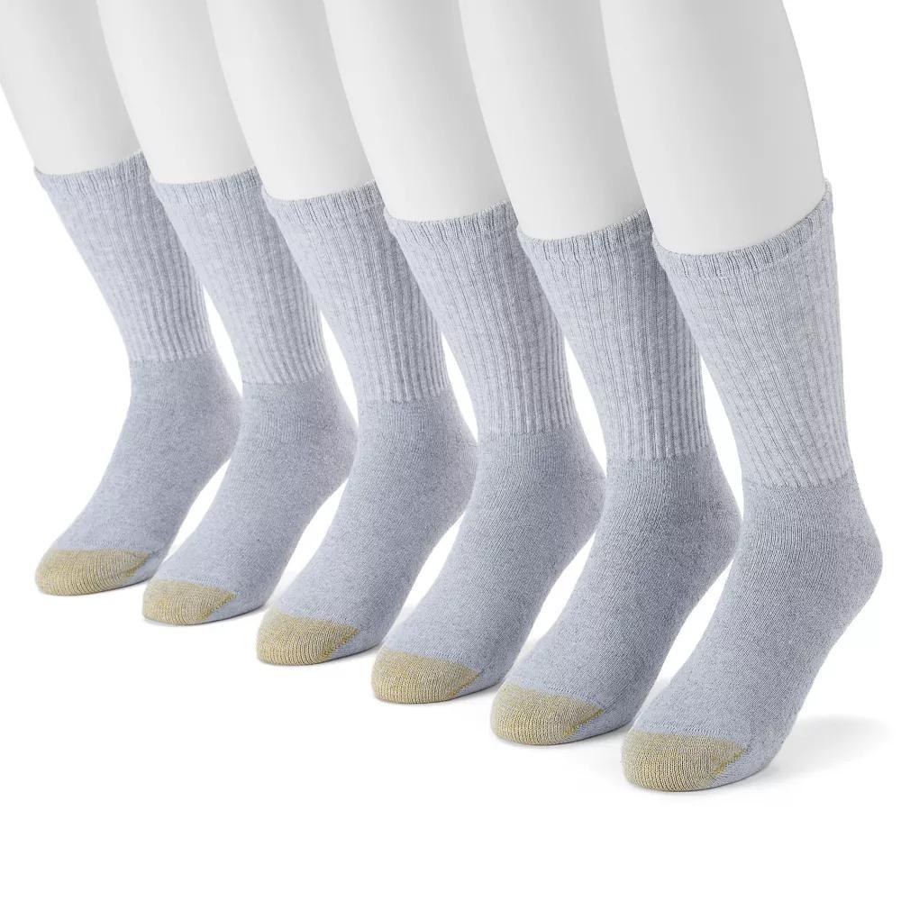 Mens GOLDTOE 6-pack Athletic Cushioned Cotton Crew Socks Product Image