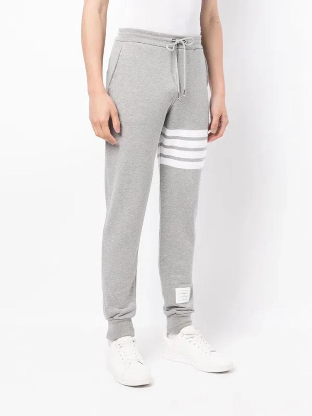 Men's 4-bar Cotton Sweatpants In Grey Product Image