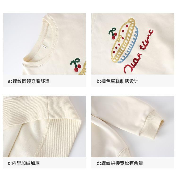 Long-Sleeve Crew Neck Cake Embroidered Sweatshirt Product Image