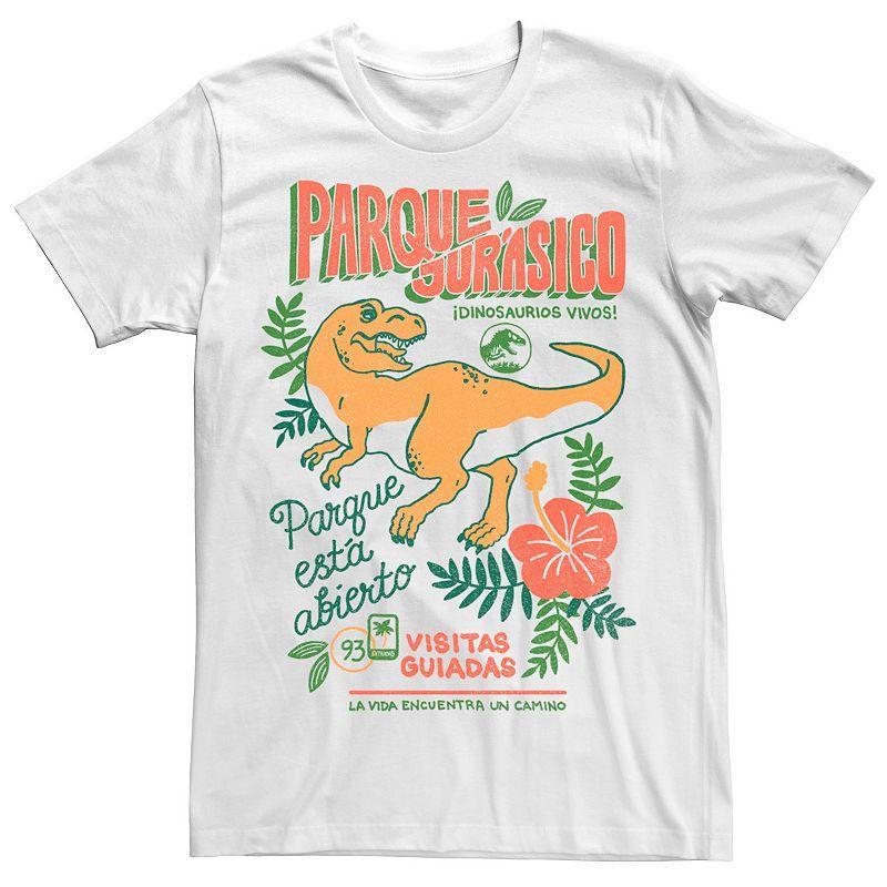Men's Jurassic Park Spanish Opening Day Poster Tee, Size: 3XL, White Product Image