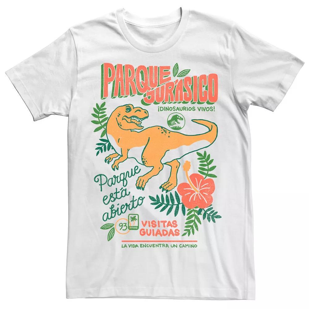 Men's Jurassic Park Spanish Opening Day Poster Tee, Size: 3XL, White Product Image