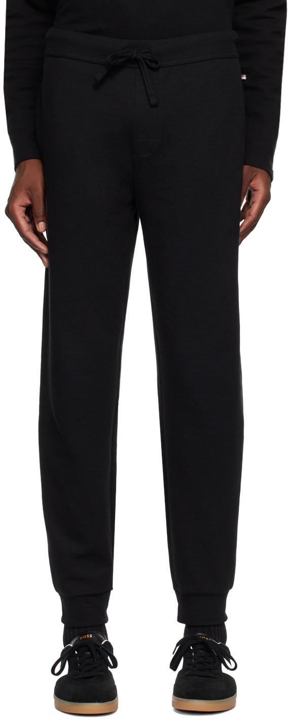 HUGO BOSS Black Embroidered Logo Sweatpants In Black (black) Product Image