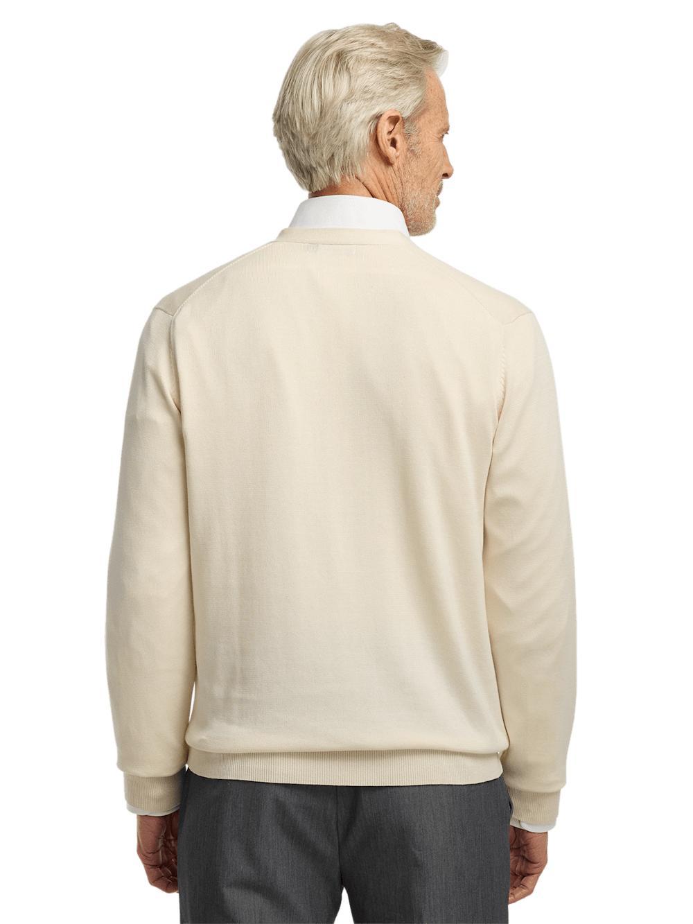 Supima Cotton Button Front Cardigan - Ivory Product Image