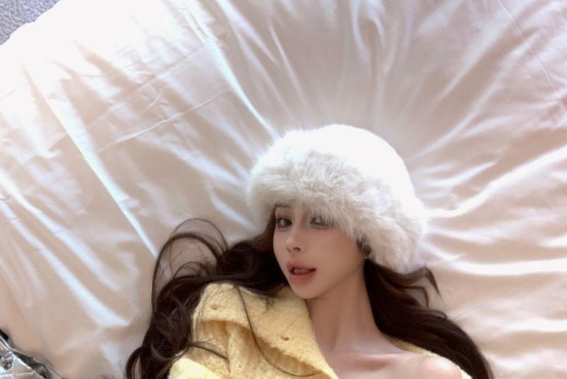 Collar Plain Cardigan / High Waist Hot Pants Product Image