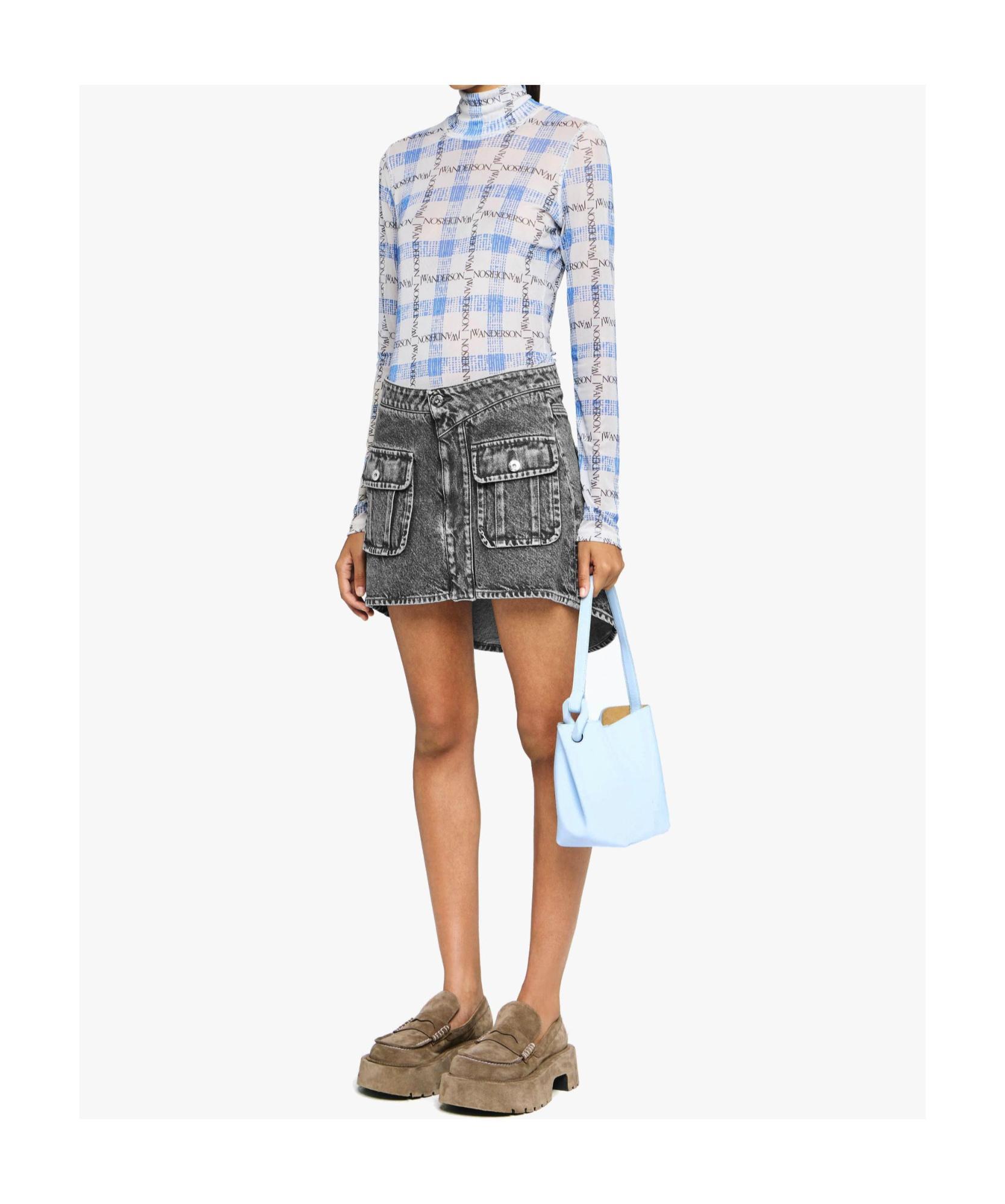 JW ANDERSON Patch Pocket Denim Mini Skirt In Grey Product Image