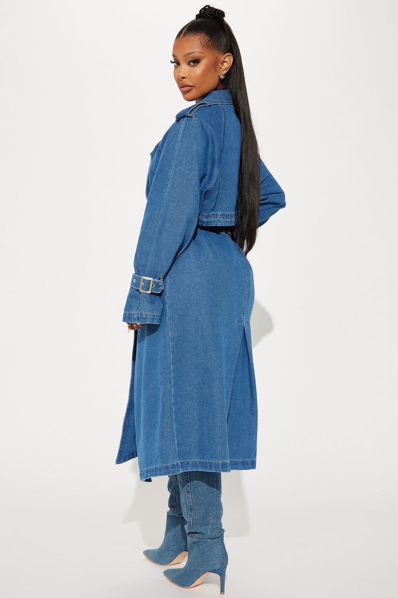 Follow Me Denim Trench - Medium Wash Product Image