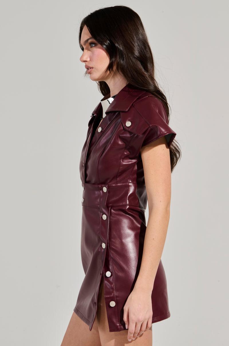 NEVER TOO MUCH PU MINI DRESS Product Image