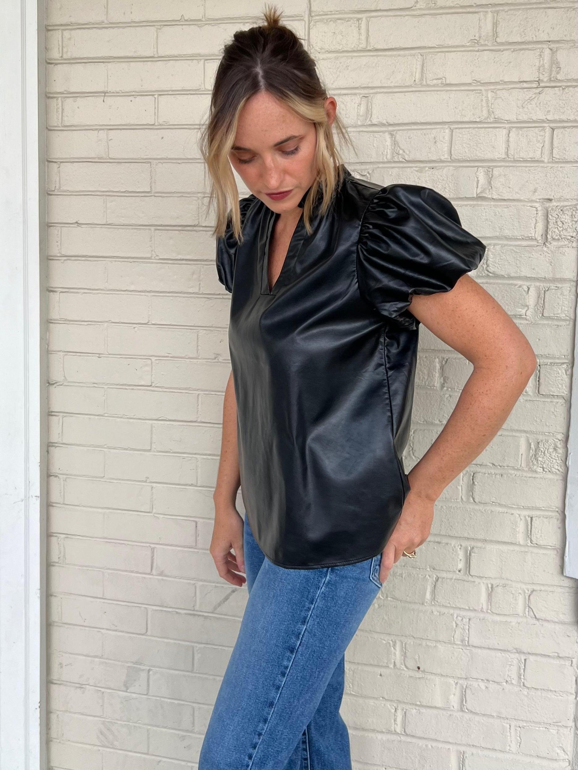 Fell In Love Faux Leather Top Product Image