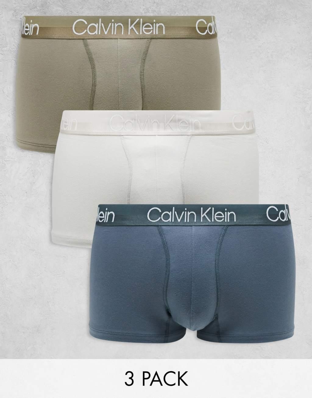 Calvin Klein modern structure cotton briefs 3 pack in multi Product Image