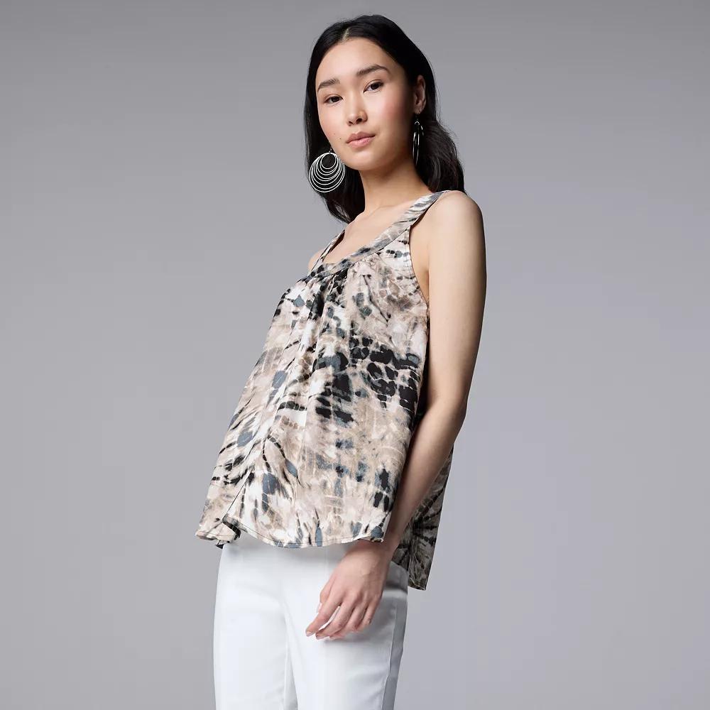 Women's Simply Vera Vera Wang Swing Tank, Size: XS, Brown Mirrored Dye Product Image