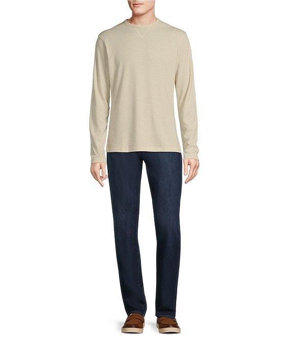 Cremieux Blue Label Long Sleeve Double Knit Stripe Crew Neck T-Shirt Product Image