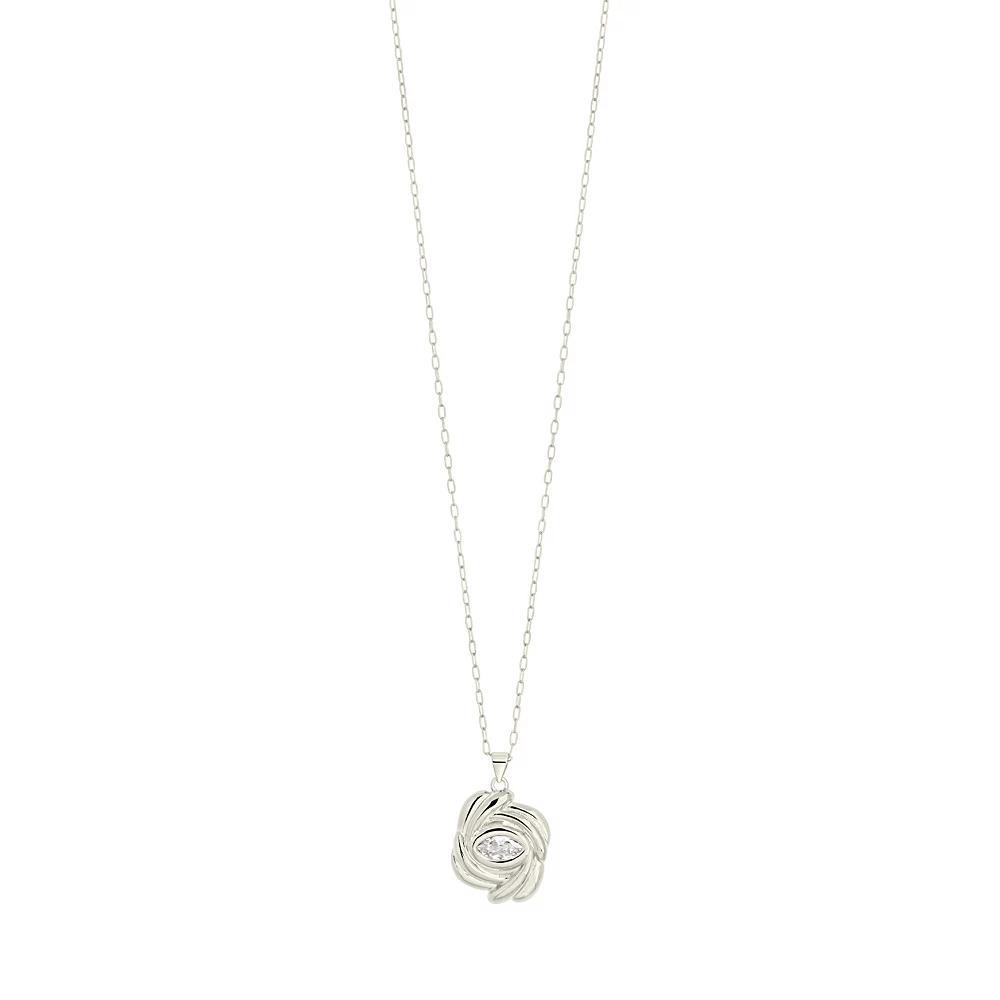 MC Collective Cubic Zirconia Spiral Pendant Necklace, Women's, Size: 16", Silver Tone Product Image