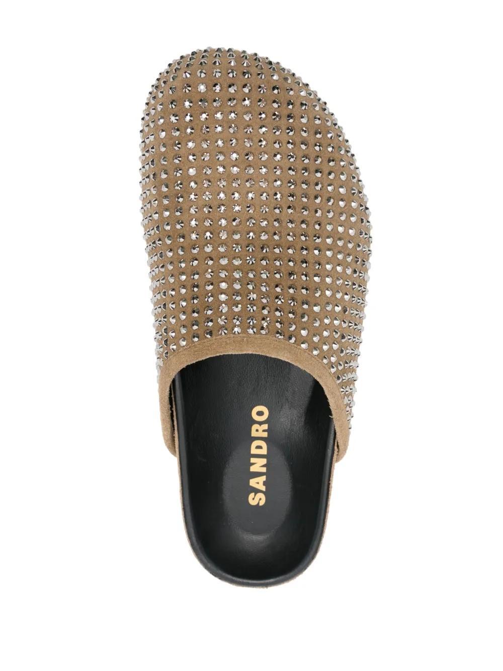 rhinestone-embellished suede mules Product Image