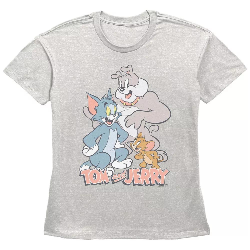Women's Tom & Jerry Happy Pals Poster Graphic Tee, Size: XXL, Oatmeal Product Image