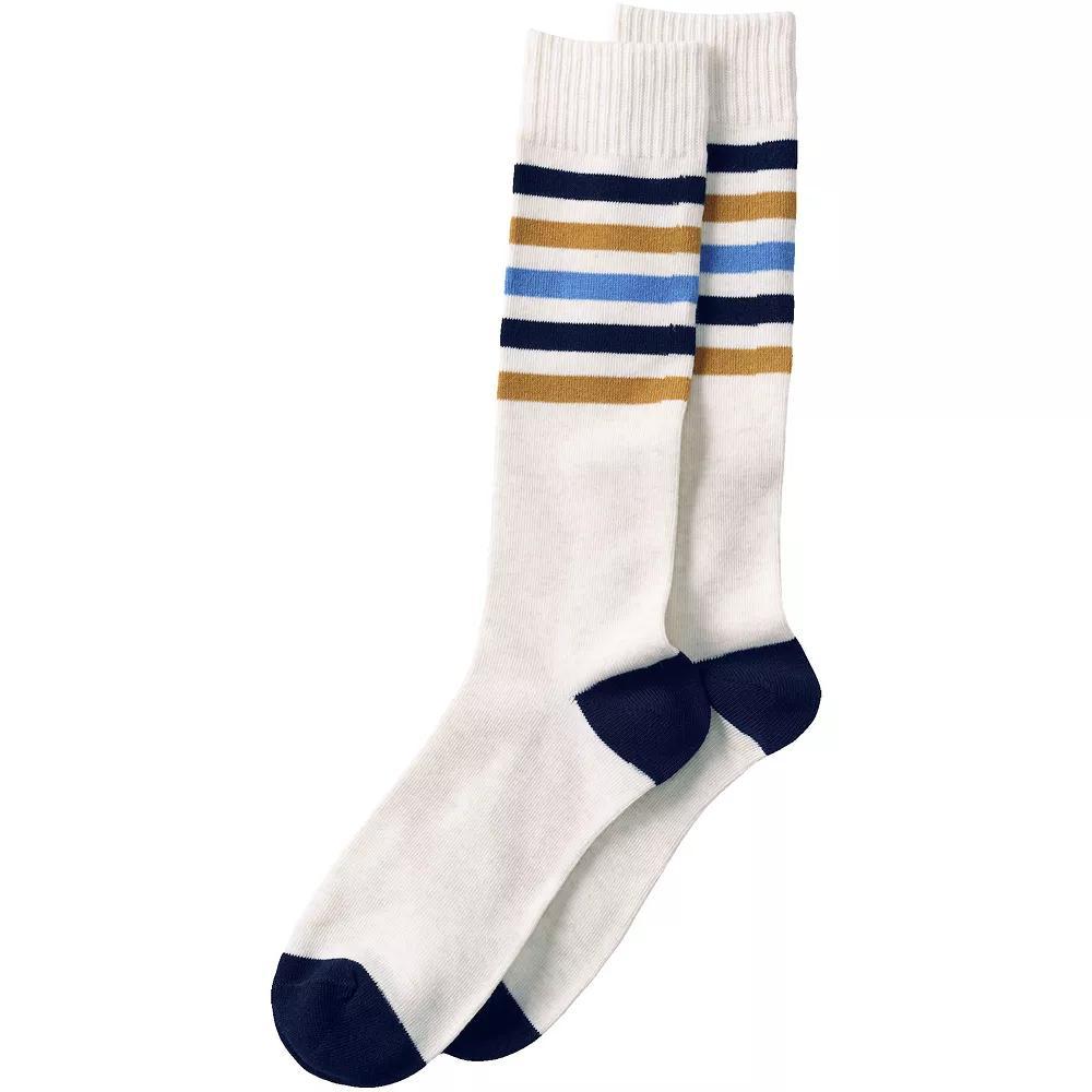 Men's Lands' End Novelty Crew Socks, Neutral Argyle Product Image