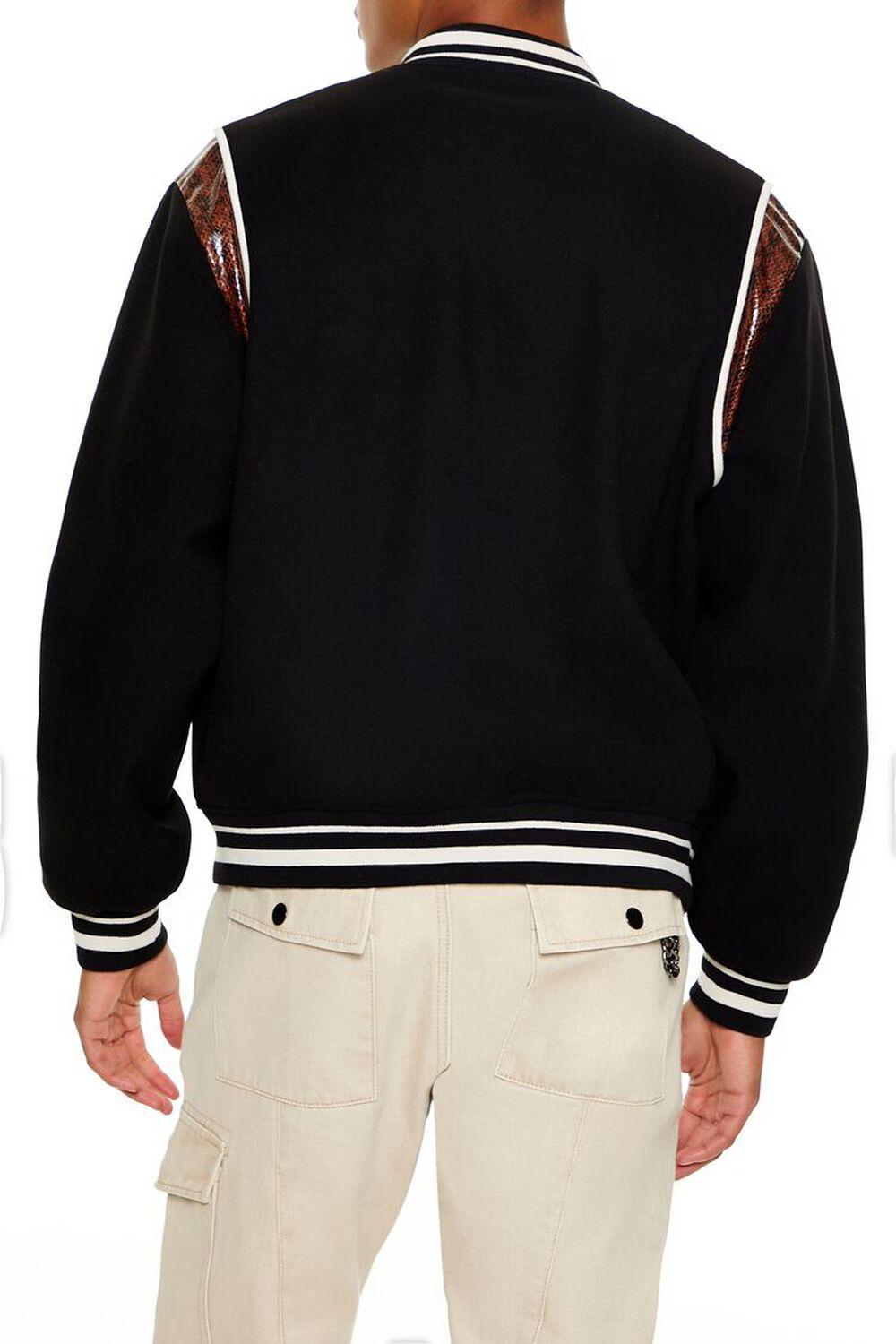 Snake Print Varsity Bomber Jacket | Forever 21 Product Image