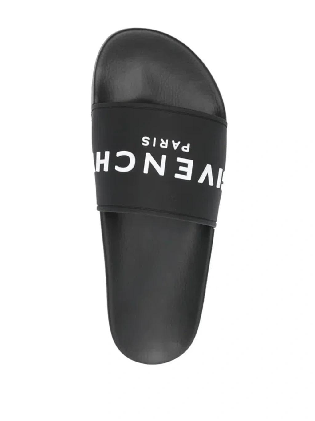 logo-print detail pool slides Product Image