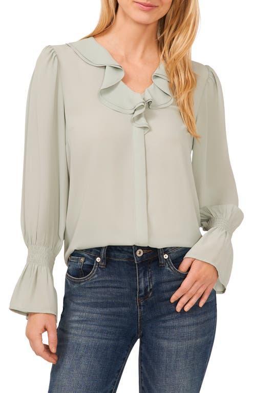 CeCe Ruffled V Neck Blouse Product Image
