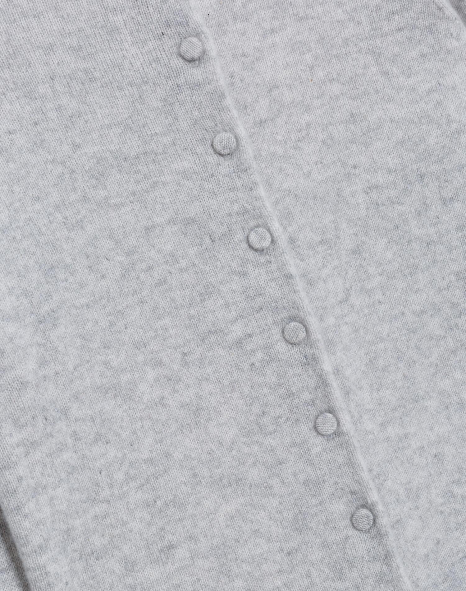 Cashmere Crewneck Cardigan - Light Heather Grey Product Image