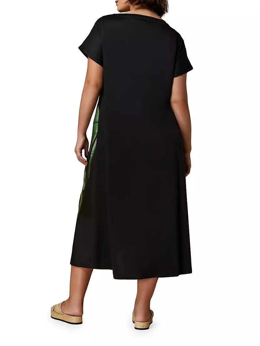 Plus Size Cadine Jersey-Backed Satin Midi-Dress Product Image