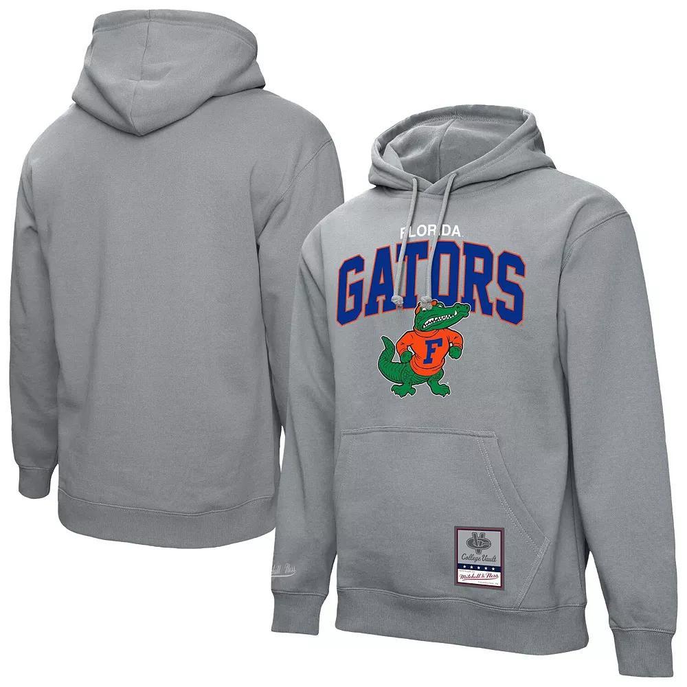 Men's Mitchell & Ness  Heather Gray Florida Gators Classic Arch Pullover Hoodie, Size: 3XL, Grey Product Image