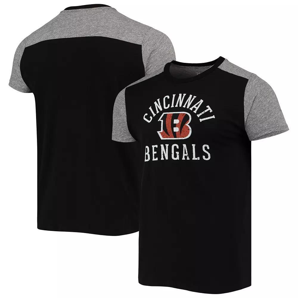 Men's Majestic Threads Black/Gray Cincinnati Bengals Field Goal Slub T-Shirt, Size: XL Product Image