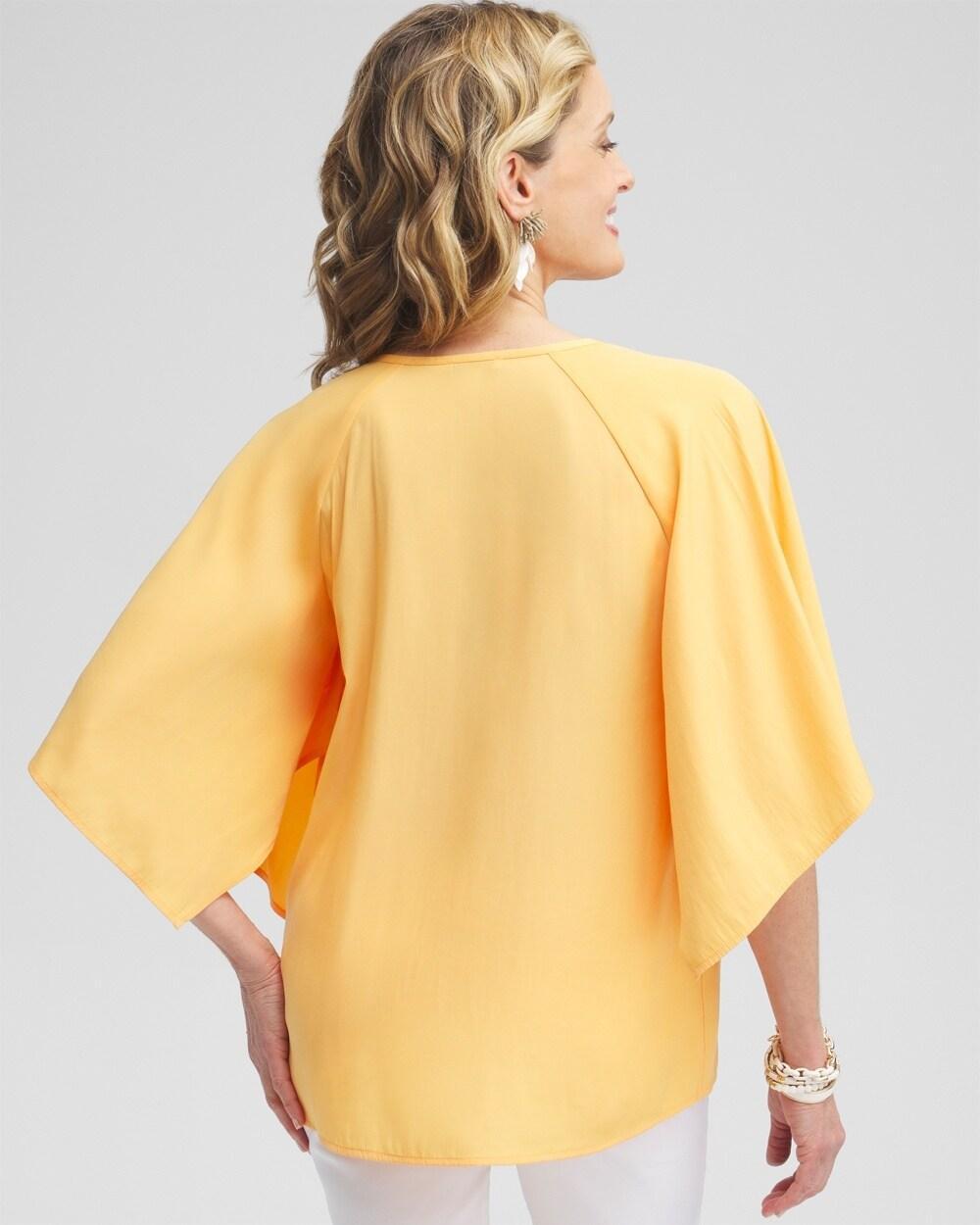 Satin Keyhole Neck Blouse Product Image