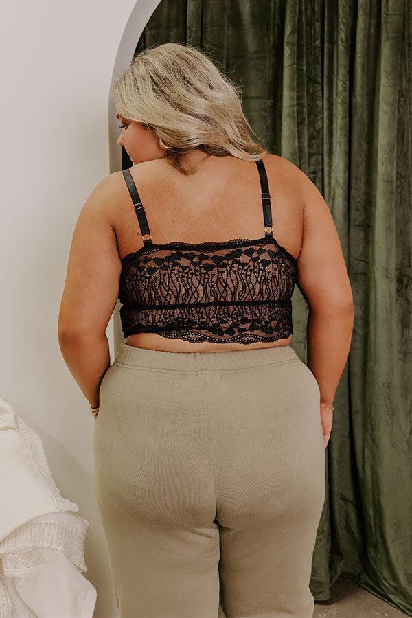 The Luna Longline Lace Bralette in Black Curves Product Image