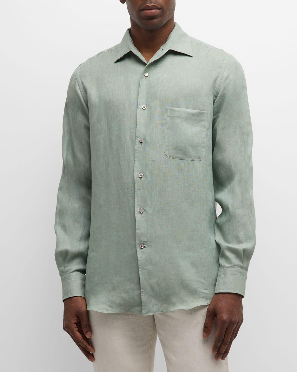 Mens Andre Long-Sleeve Linen Shirt Product Image