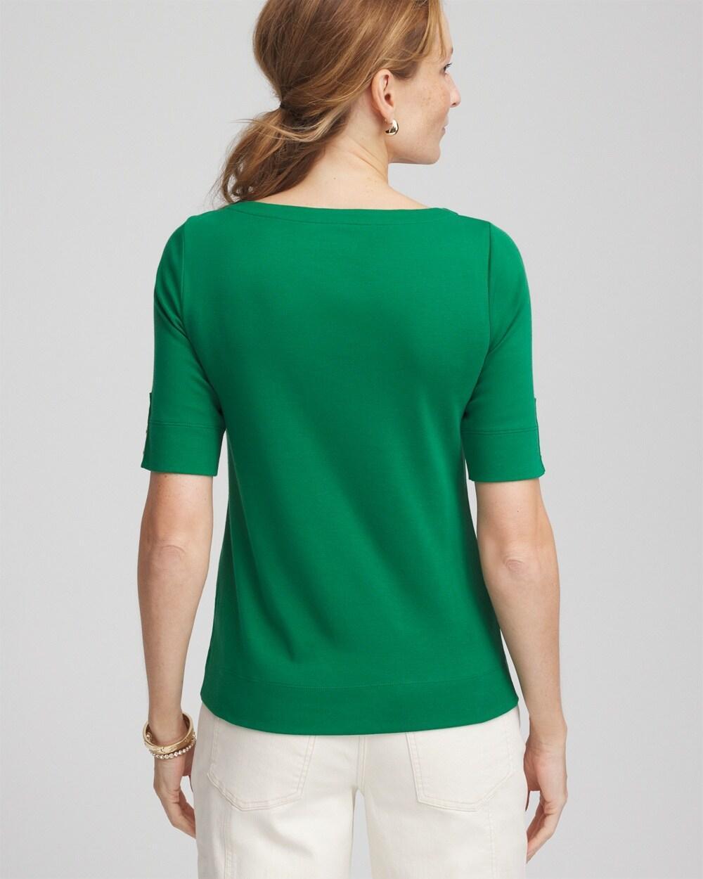 Pima Cotton Bateau-Neck Tee Product Image