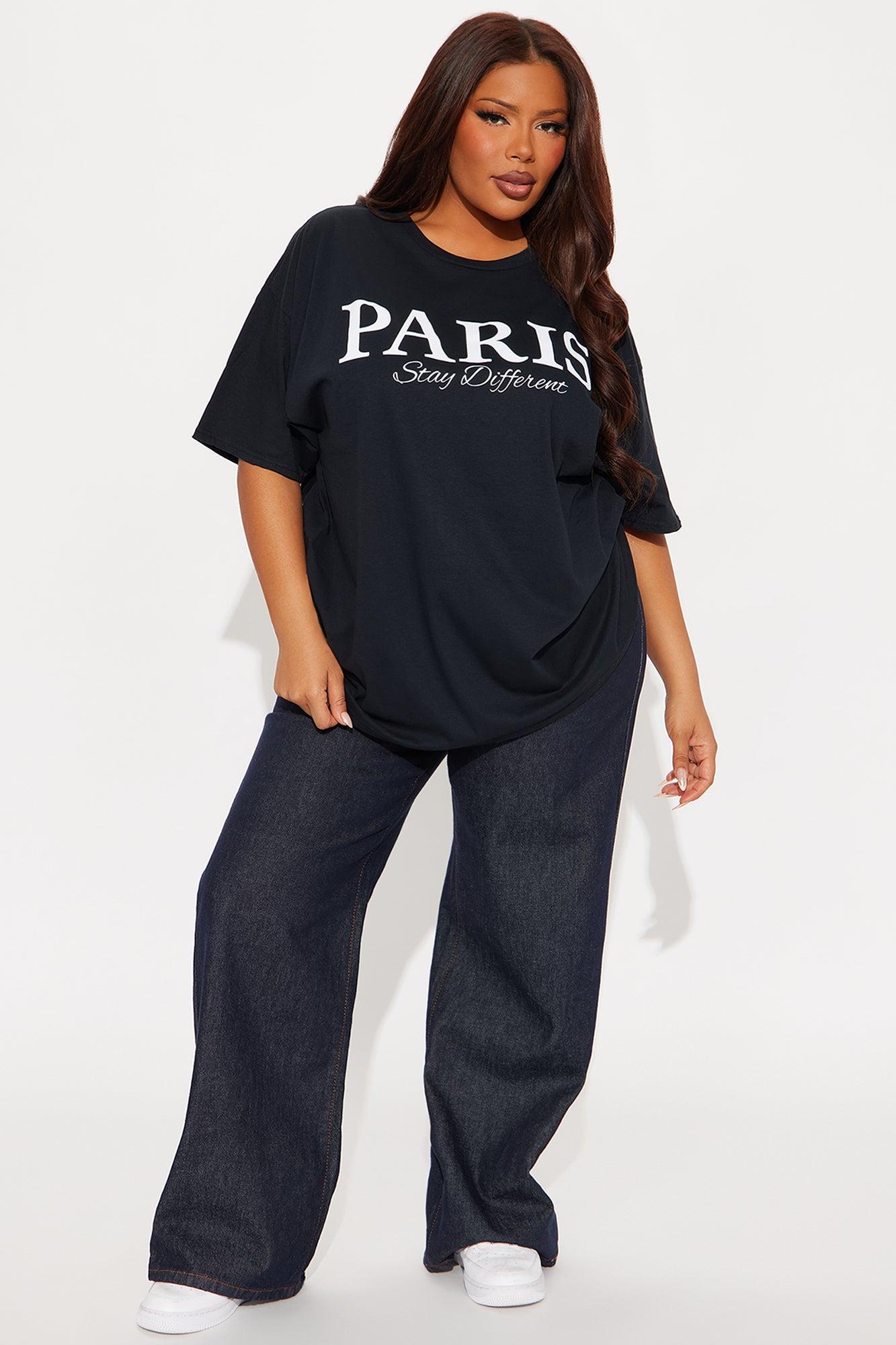 Paris Oversized Tee - Black Product Image