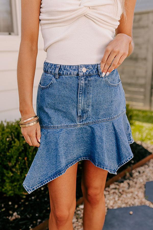The Avery High Waist Asymmetrical Mini Skirt Product Image