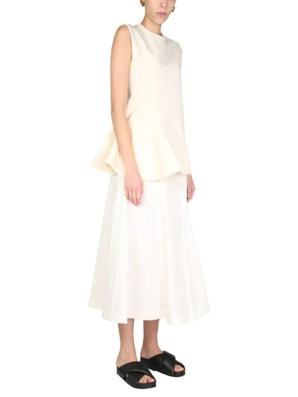 JIL SANDER Round Neck Top In Beige Product Image