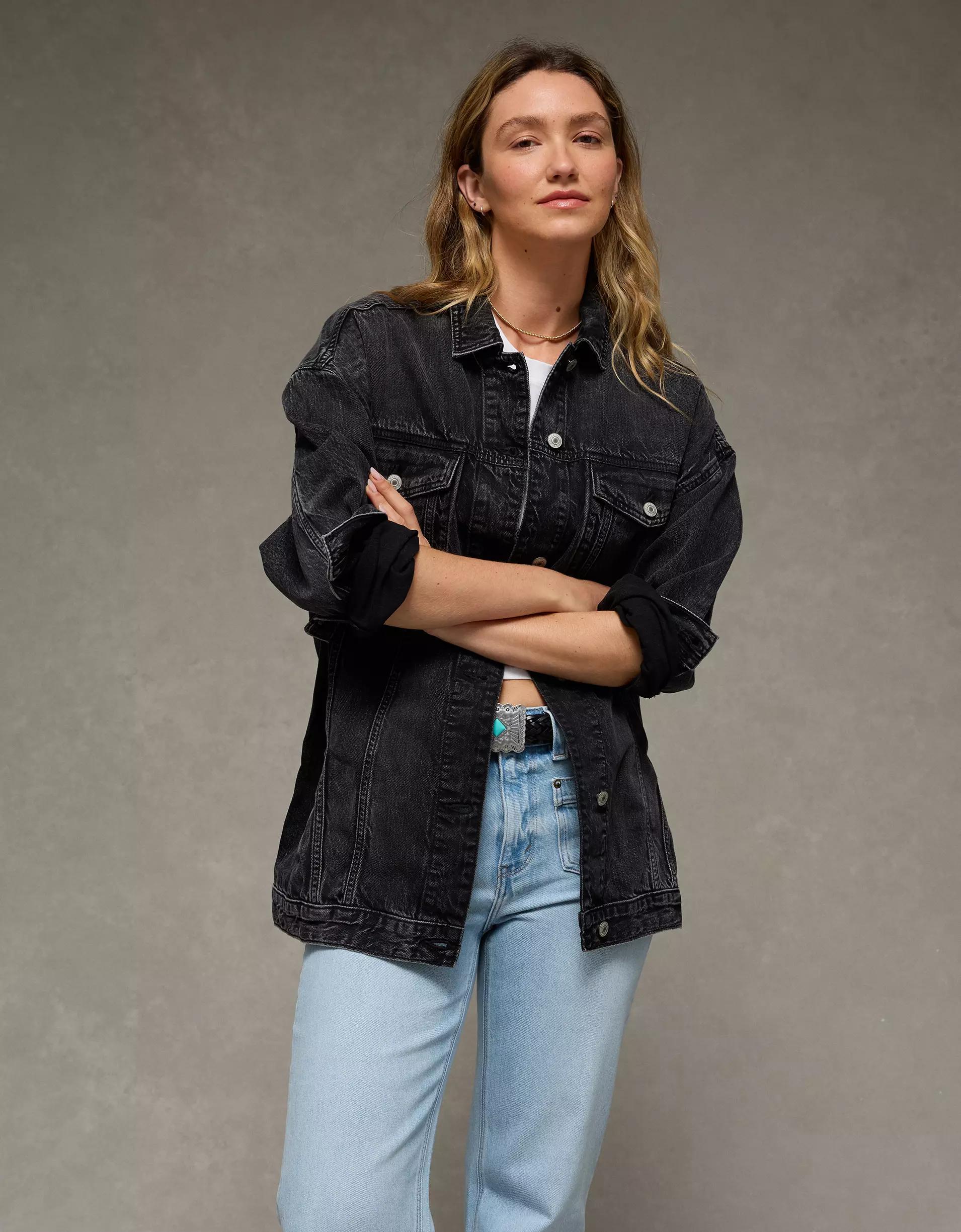 AE Oversized Boyfriend Denim Jacket Product Image