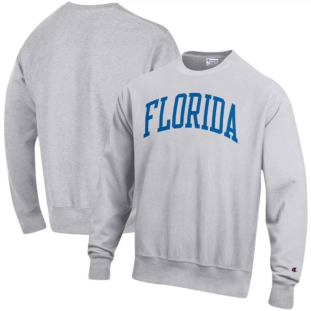 Men's Champion Heathered Gray Florida Gators Arch Reverse Weave Pullover Sweatshirt, Size: Small, Grey Product Image