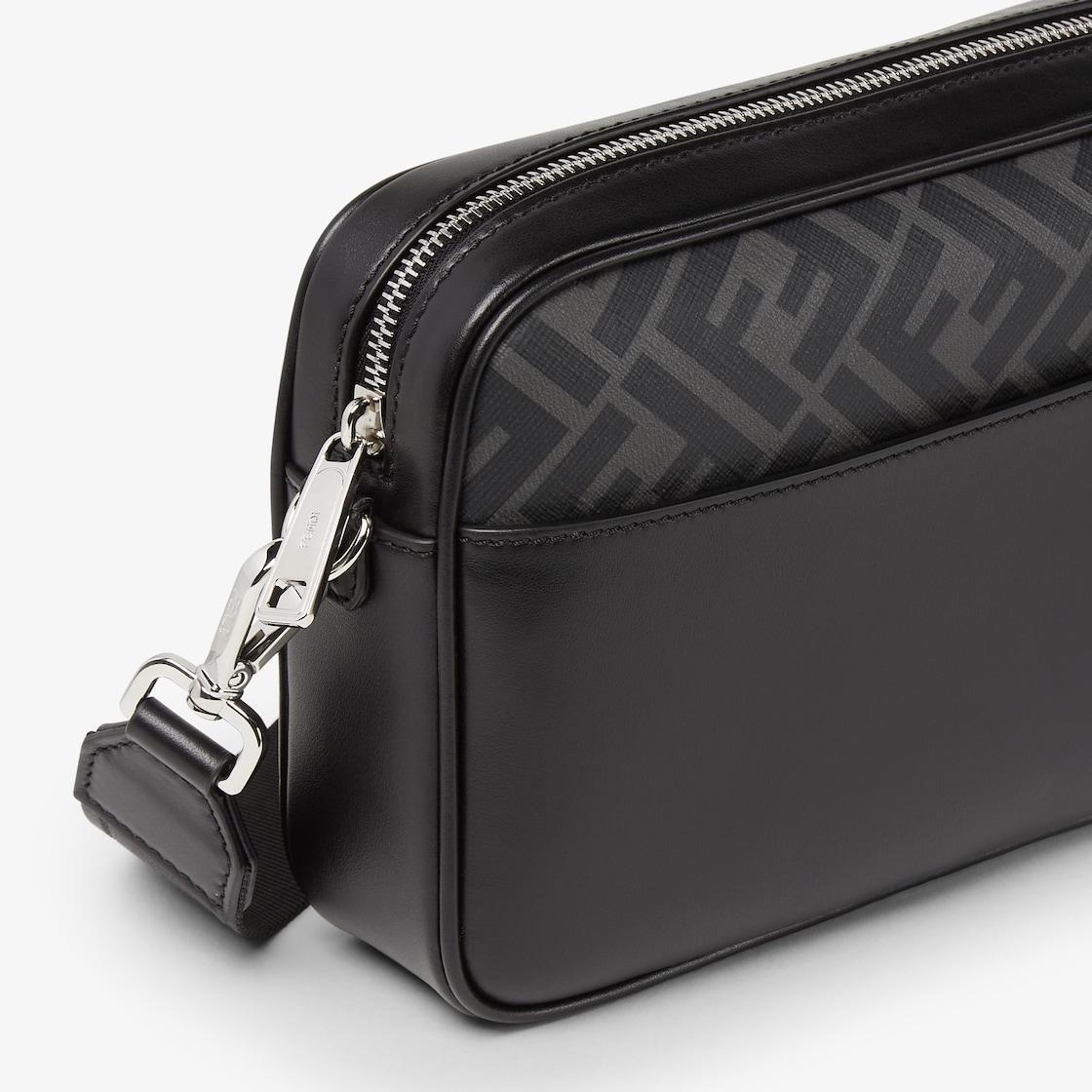 Squared FF Camera CaseBlack leather and black FF canvas bag Product Image