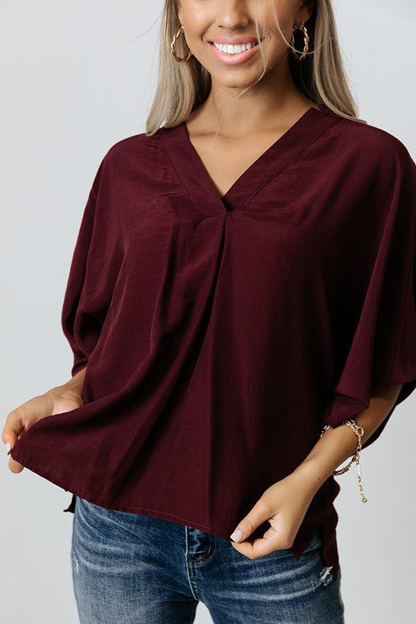 Stay And Chat Shift Top in Maroon Product Image