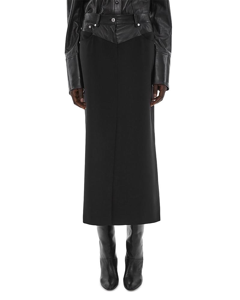 Helmut Lang Garter Midi Skirt Black. (also in ). Product Image