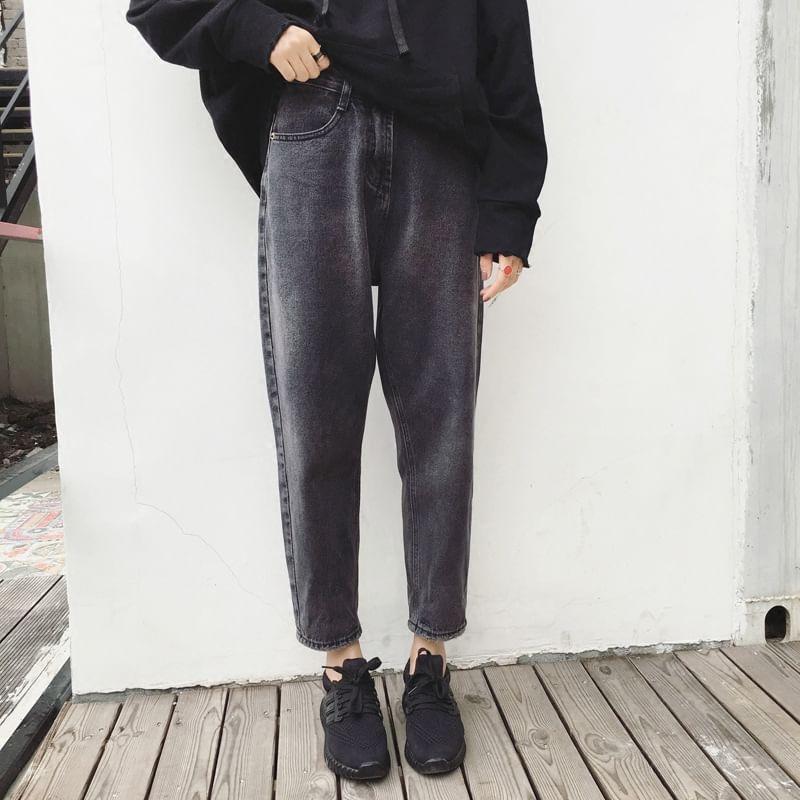 High Waist Tapered Jeans Product Image
