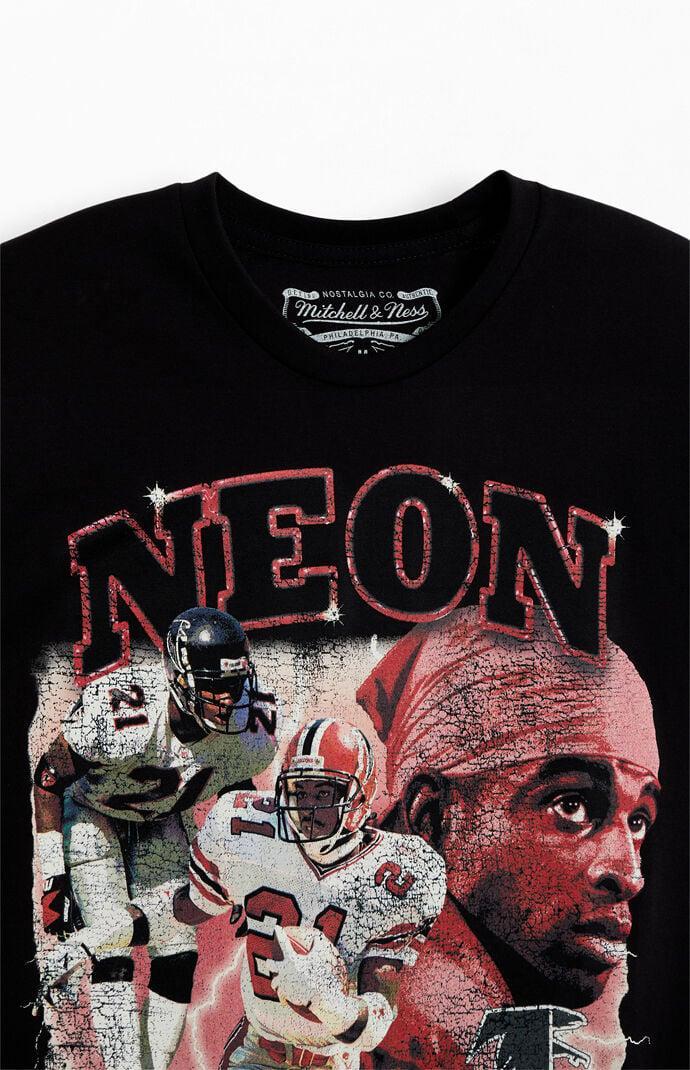Mitchell & Ness Mens Atlanta Falcons Neon Deion Sanders T-Shirt Product Image
