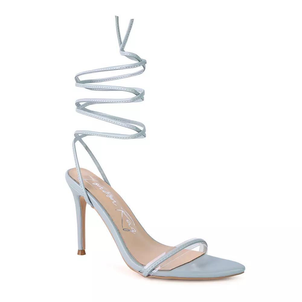 London Rag Sphynx Women's High Heel Lace Up Sandals, Size: 9, Baby Blue Product Image