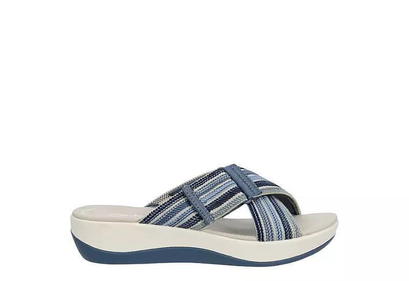 Clarks® Cloudsteppers Arla Wave Women's Slide Sandals, Size: 7.5, Black Combi Product Image