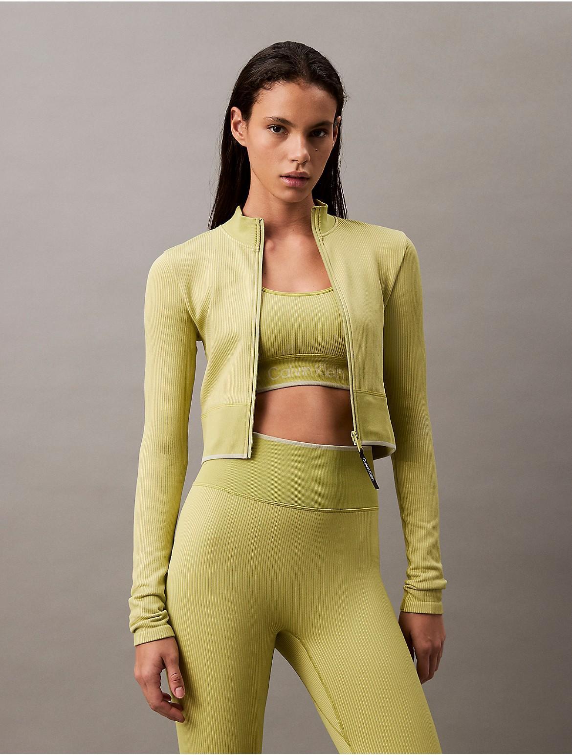 Calvin Klein Womens Rib Sport Cropped Jacket - Blue Product Image