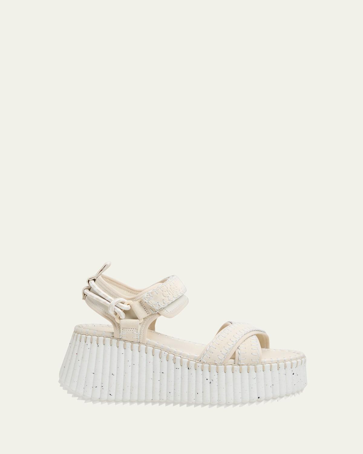 Nama Stitch Ankle-Strap Flatform Sandals Product Image