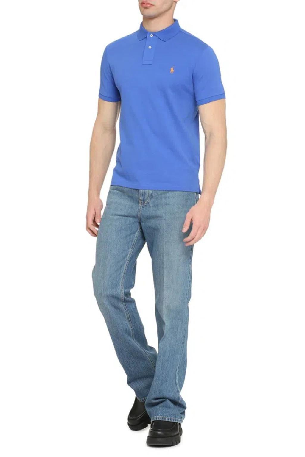 POLO RALPH LAUREN Short Sleeve Polo Shirt In Blue Product Image