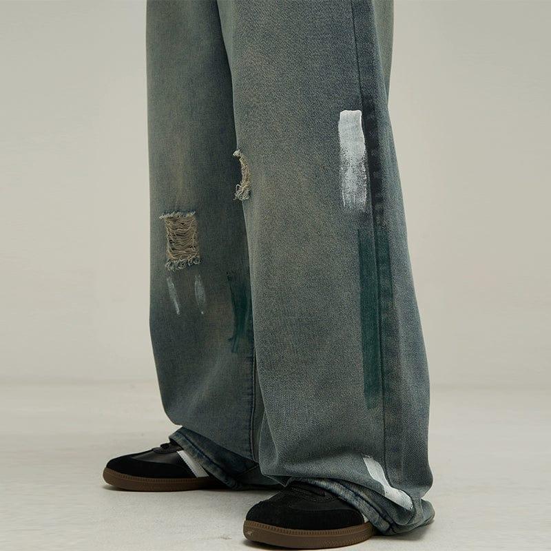 RT No. 10025 DISTRESSED DENIM JEANS Product Image