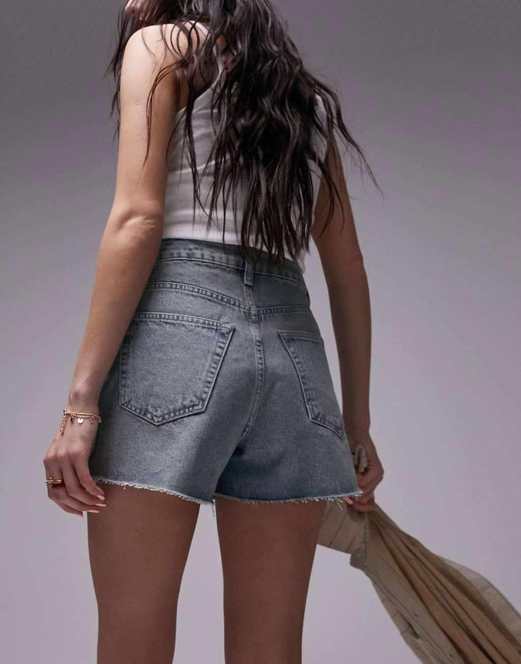 Topshop denim a-line shorts Product Image
