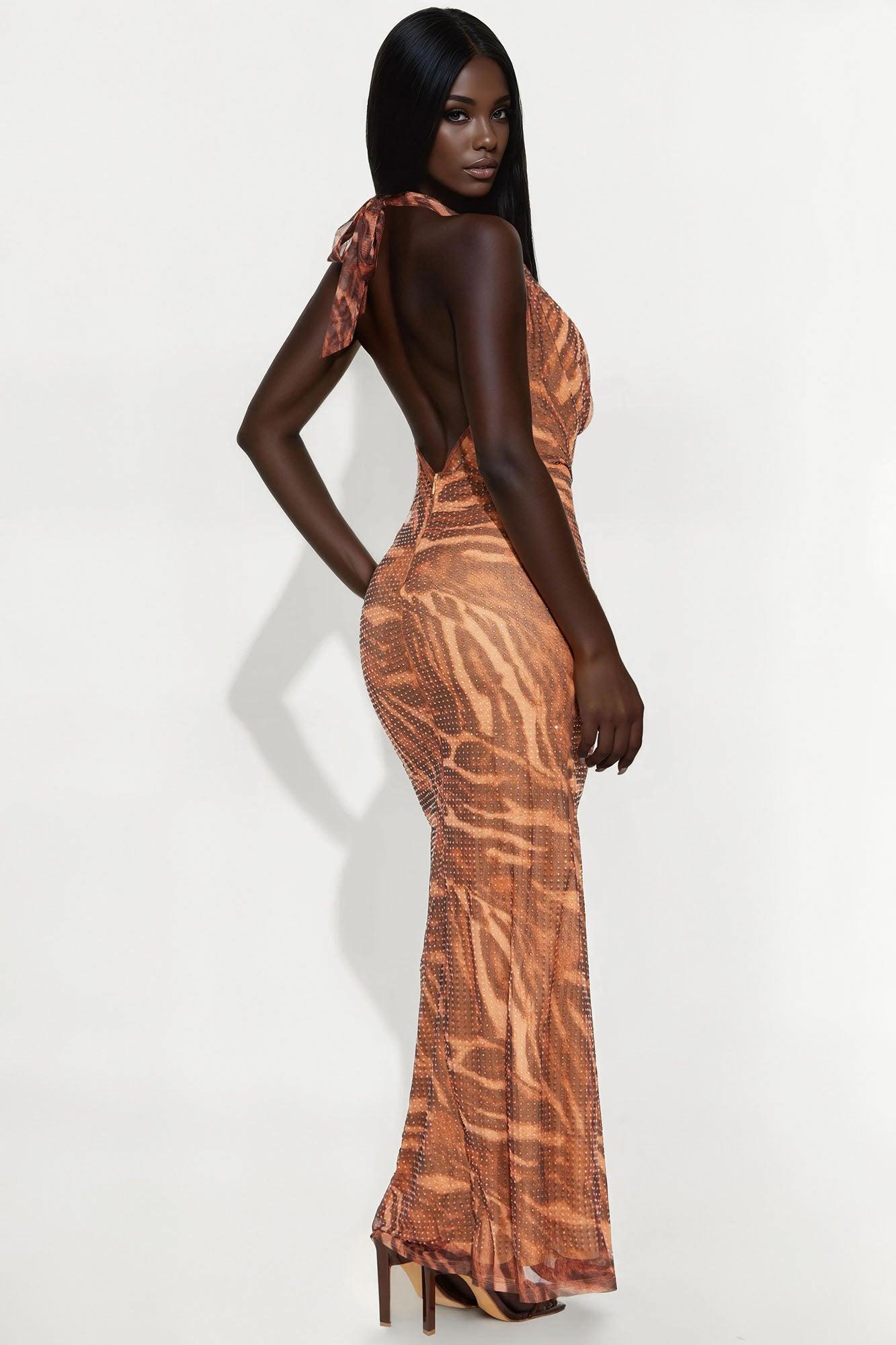 Wild And Reckless Maxi Dress - Brown/combo Product Image